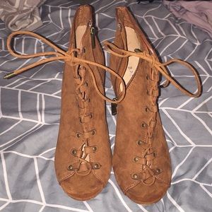 Bamboo lace up booties